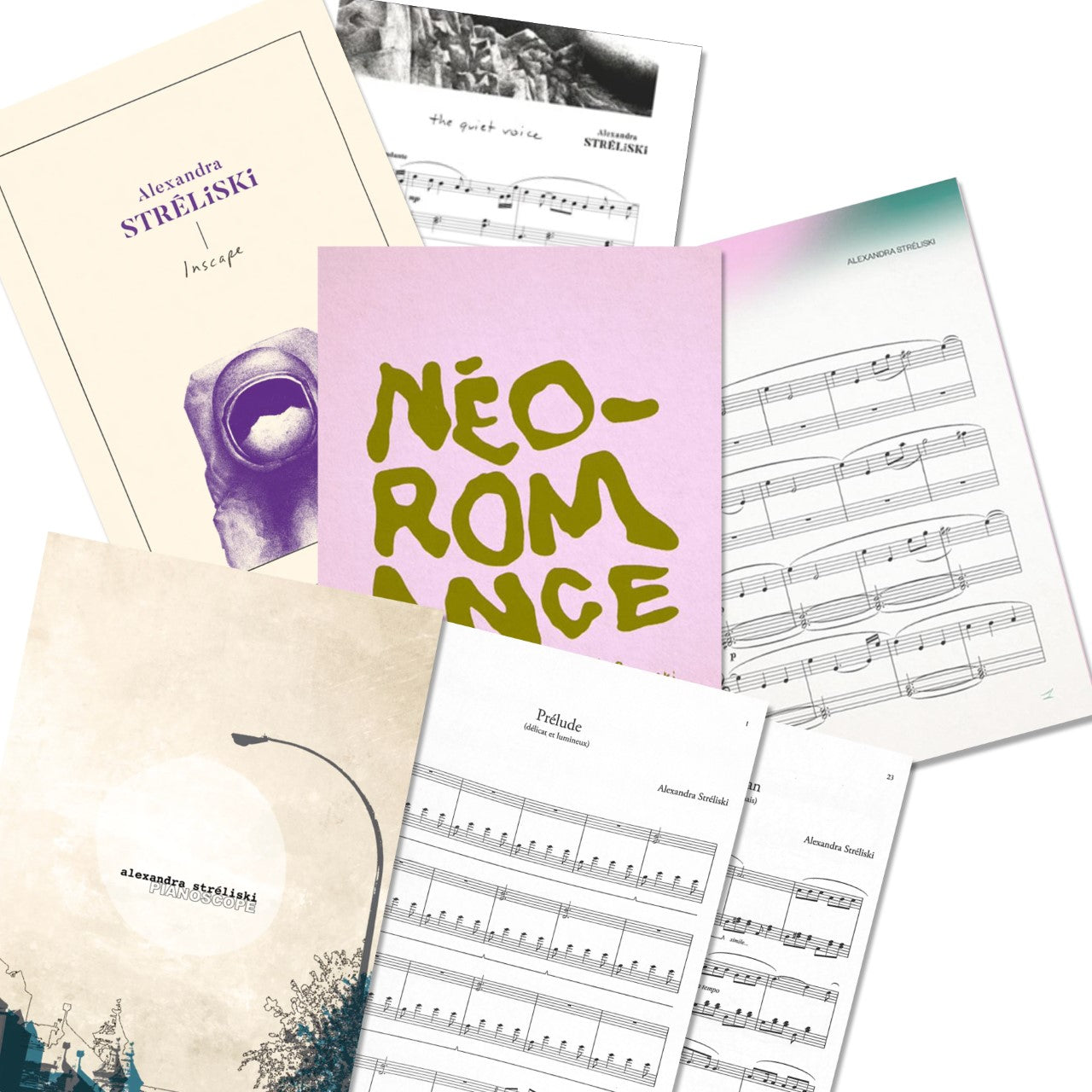 Combo cahiers de partitions (imprimés) - Néo–Romance + Inscape + Pianoscope