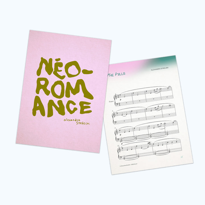 Cahier de partitions numériques NéoRomance Alexandra Stréliski Piano